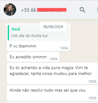 Mudança de vida relatada